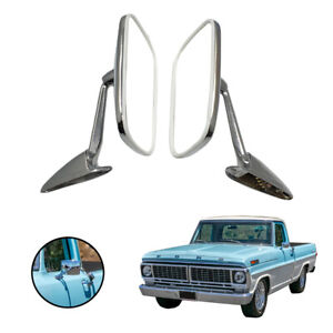 Pair Chrome Fender Door Wing Mirrors For Ford F-100 F-Series Ranger 1962-1972