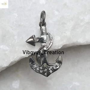 Colgante con flecha de diamantes pavé de plata de ley 925 dije cadena de eslabones de 16" joyería regalo - Imagen 1 de 4