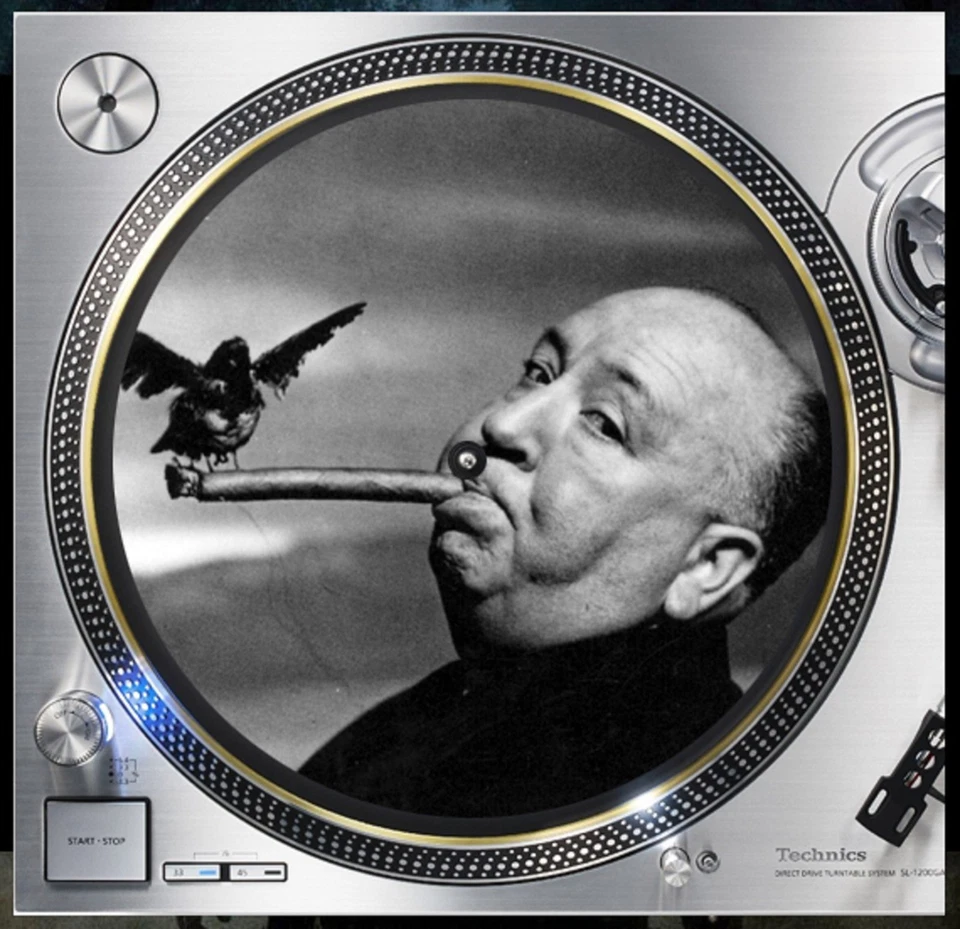 Alfred Hitchcock Birds Cigar Slipmat Turntable 12" Record Player, DJ Audiophile