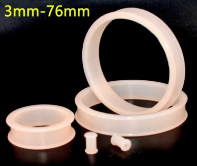 1x 3-76mm Large Flesh Skin Tone Colour Ear plug Earing Invisible RETAINER Tunnel - Image 1 of 4