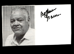Clarence Gaines 3x5 cut authentic autographed HOF Winston Salem State