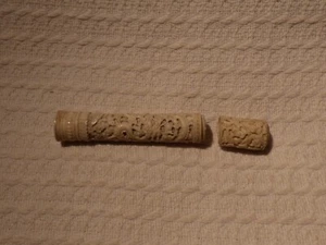 Antiguo estuche bodkin de aguja tallado cantón chino oriental - Imagen 1 de 17