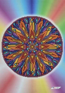 Bead Embroidery Kit Mandala Fire Energy DIY Beaded Needlepoint a3-k-822 - Imagen 1 de 13