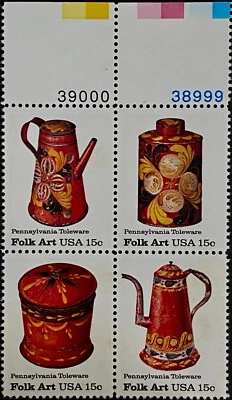 US 1778a: Pennsylvania Toleware 1979, Block of 4, Mint NH OG, FREE Shipping! - Image 1 of 2