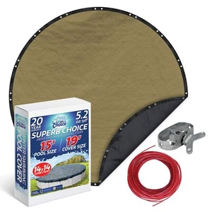 PoolCoverChoice Winter Swimming Pool Cover for 15 ft Round Pool - Picture 1 of 3