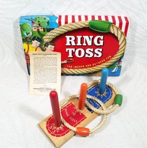 ANILLO TRANSOGRAMA VINTAGE JUEGO DE LANZAMIENTO ANILLOS DE MADERA Y CUERDA CON CAJA ORIGINAL - Imagen 1 de 13