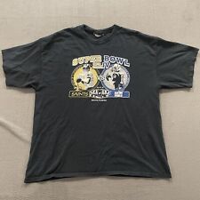 Vintage Super Bowl Shirt Mens XL Black Saints Drew Brees Vs. Peyton Manning NFL