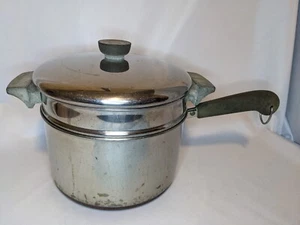 Revere Ware USA Copper Bottom 4 QT Pot 1801 -79 Steamer Pan Insert Strainer VTG - Picture 1 of 21