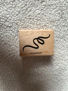 Stampin  Up! Wooden Rubber Stamp Squiggly Line, Lines, String, Design 2 X 3 - Picture 1 of 4