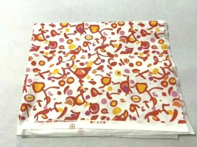 Gilbert Frank Vintage Knit Pop Art Fabric White Red Pink Half Yard - Image 1 of 4