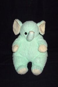  TY BABY Plush ELEPHANTBABY Green Elephant 2000 Pillow Pals Rattle Stuffed