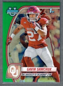 2024 Bowman University Chrome Gavin Sawchuk Green Refractor #/99 Oklahoma SP - Picture 1 of 2