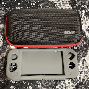 Black Red Play Hard Shell Carrying Case for Nintendo Switch Lite /w Rubber Grip - Picture 1 of 6