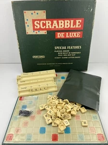 Spears Games Vintage 1973 Scrabble De Luxe Juego de Mesa Familiar con Tocadiscos, GC. - Imagen 1 de 21