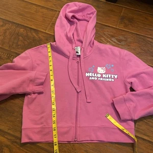 Girl’s Medium Hello Kitty Short Sweatshirt Hoodie Pink - Picture 1 of 6