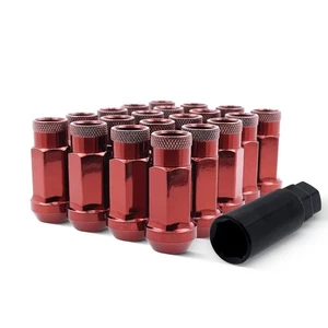 1/2" Extended Tuner Lug Nuts 20 Pcs+Key Red Racing Open End for Mercury Cougar - Picture 1 of 5