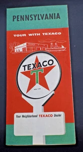 Ca 1960 Pennsylvania Map by Texaco - Picture 1 of 6