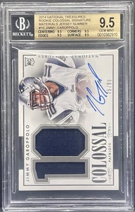 National Treasures Jimmy Garoppolo 2014 novato/99 Colossal BGS 9,5 automático 10 RPA - Imagen 1 de 2