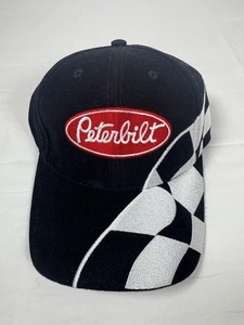 Gorra Peterbilt Racing Negra Blanca Logo Bandera a Cuadros Snapback Estilo Años 90 De Colección - Imagen 1 de 6