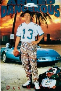 Dan Marino Armed And  Dangerous poster Vintage Reproduction METAL SIGN 8 x 12 - Picture 1 of 6