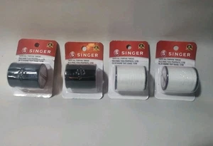 4 New Singer Polyester All Purpose Thread 2 Black 2 White 150 YD Free Shipping - Picture 1 of 1