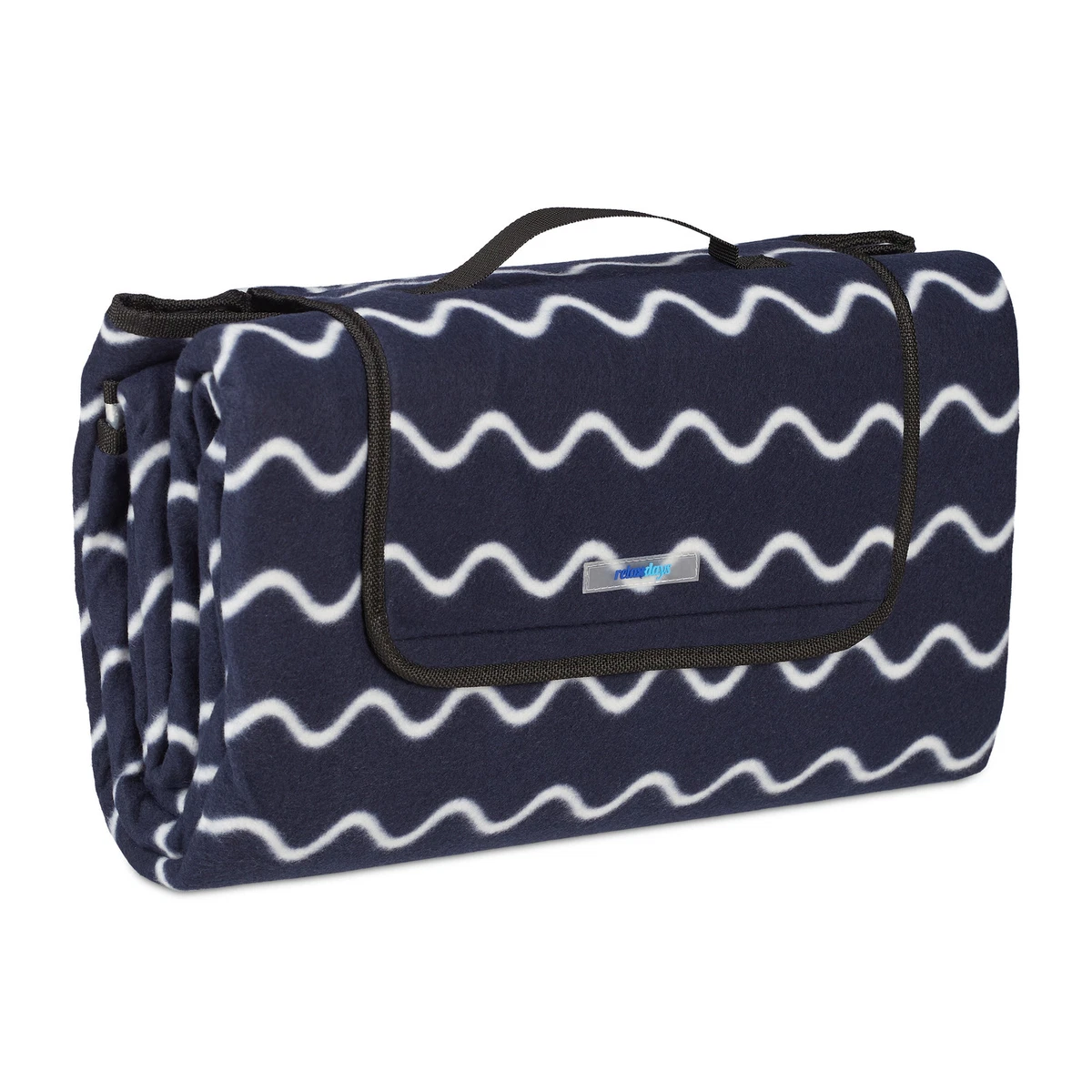 YourGEAR Picknickdecke Stripe XL 200x200 Cm – Wasserdichte & Isolierte Fleece-Decke Mit Tragegriff