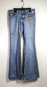 Vintage Y2K Juicy Couture Damenjeans Größe 27 Low Rise Flare 31 x 33 USA Distress - Bild 1 von 11