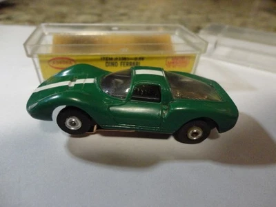 vintage aurora tjet ho slot car green dino ferrari w/orig box/lbl - Image 1 of 4