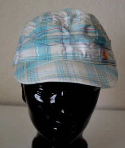 Gorra Carhartt Cadete Cuadros Azul Beige Algodón Lona Gancho y Lazo Correa OSFM - Imagen 1 de 10