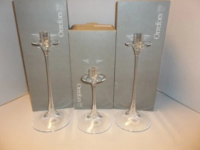 Set of 3 Orrefors Gabriel Candlestick Candle Holder Nils Landberg Sweden - Image 1 of 4