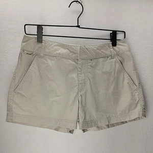Vtg 90s y2k O'Neill Chino Shorts Womens 5 Mid-Rise Zip Hook & Loop Pocket Logo - Picture 1 of 14