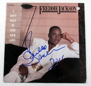 Álbum único firmado por Freddie Jackson de 12" I Don't Want to Lose Your Love con AUTO - Imagen 1 de 3