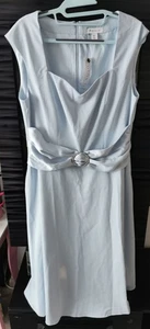 Wallis Midikleid besondere Anlässe Herzausschnitt Satin Schnalle, blau, Größe 12 UK - Bild 1 von 8