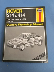 Rover 214 and 414 October 1989 to 1992 Haynes Owners Workshop Manual 1397cc - Picture 1 of 10