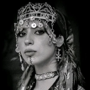 Vintage Hochzeit Braut marokkanische Berber Schönheit Königin Prinzessin Krone Kopf Schmuck - Bild 1 von 9