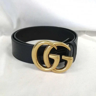 GUCCI двойной G широкий ремень 406831 цвет: черный [ранг B] VG состояние ограниченное из Японии - Изображение 1 из 4