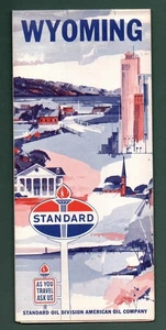 WYOMING – HIGHWAY & INFO ROAD MAP – 1960’S – STANDARD OIL COMPANY - Picture 1 of 2