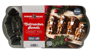 Nordic Ware Cast Aluminum Nutcracker Sweets Holiday Cakelets Christmas Cake Pan - Picture 1 of 14
