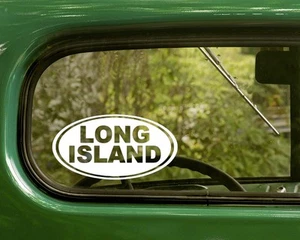 2 CALCOMANÍAS LONG ISLAND Nueva York Pegatina Ovalada para Taza Coche Laptop Ventana Parachoques - Imagen 1 de 1