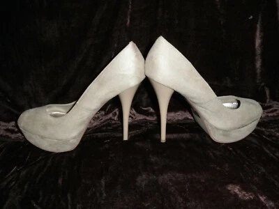 NEW by QUPID, NEUTRAL-01, TAUPE, SUEDE, PUMPS, SIZE 10 MEDIUM  (HEEL HEIGHT 8"). - Image 1 of 4