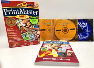 PrintMaster Gold Version 16 - PC Computer CD Broderbund Software COMPLETE! - Photo 1/7
