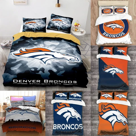 Denver Broncos 3 Pieces Bedding Set Pillowcases Quilt/Duvet/Comforter Cover Gift Cover
