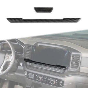 Black Carbon Fiber Center Console Dash Dashboard Cover For Chevy Silverado 2022+ - Picture 1 of 17