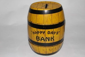 1950's J Chein Happy Days Barrel Bank, Original - Picture 1 of 9