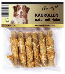 24x 120g Thempa Kaurolle natur Rinderhaut + Huhn Hundefutter Leckerli 144 Sticks - Bild 1 von 1
