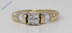 14K Gelbgold Princess 4 Steine Diamant Ring mit besetzten Schultern (0,8 kt H Si) - Bild 1 von 4