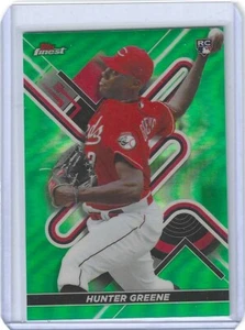 2022 TOPPS FINEST HUNTER GREENE GREEN REFRACTOR ROOKIE #69 Ser #73/99 REDS - Picture 1 of 2