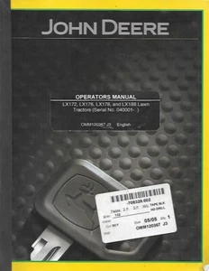 JOHN DEERE LX172, LX176, LX178, LX188 RASENTRAKTOREN BEDIENUNGSANLEITUNG - Bild 1 von 1