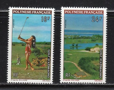 French Polynesia 1974 SC# 275 - 276 - Atimaono Golf Course - M-NH Lot # 202 - Image 1 of 2