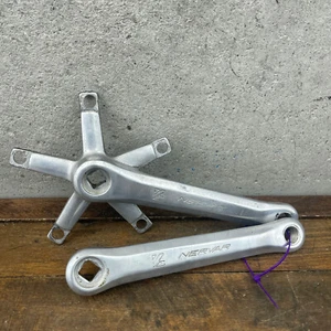 Vintage Nervar Crank Set 9/16 in 170 mm BSA Double Ring Eroica 80s Cranks France - Picture 1 of 15